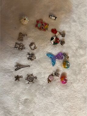 Lot of various bracelet charms metal colorful